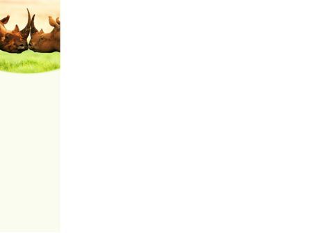 两只犀牛免费PowerPoint模板, 幻灯片 3, 08438, 动物和宠物 — PoweredTemplate.com