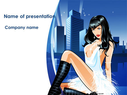 Sexy Dame PowerPoint Template, Gratis PowerPoint-sjabloon, 08463, Carrière/Industrie — PoweredTemplate.com