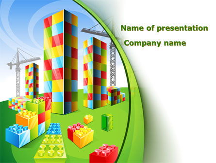 Lego Building PowerPoint Template, Backgrounds | PoweredTemplate.com