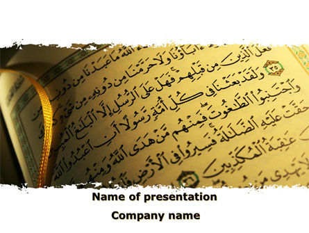 Arabic Book PowerPoint Template, 08474, Religious/Spiritual — PoweredTemplate.com