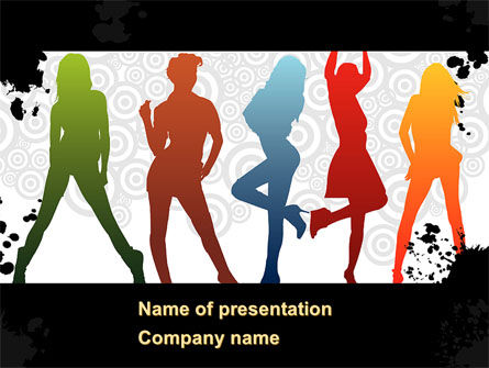Party girls PowerPoint Vorlage, PowerPoint-Vorlage, 08573, Karriere/Industrie — PoweredTemplate.com