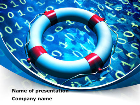 Software Security Lifebuoy PowerPoint Template, PowerPoint Template, 08576, Technology and Science — PoweredTemplate.com