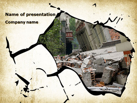 Building Destruction PowerPoint Template, 08587, Nature & Environment — PoweredTemplate.com