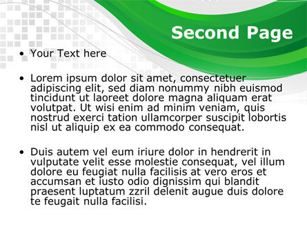 Green Abstract Wave PowerPoint Template, Slide 2, 08603, Abstract/Textures — PoweredTemplate.com