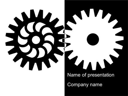 Modelo do PowerPoint - engrenagens preto e branco, Grátis Modelo do PowerPoint, 08632, Consultoria — PoweredTemplate.com