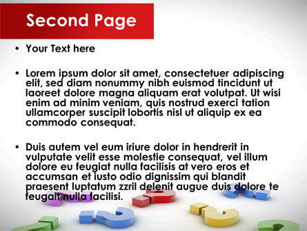 Modello PowerPoint - Punti interrogativi in ​​vari colori, Slide 2, 08641, Consulenze — PoweredTemplate.com
