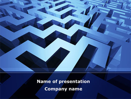 Blue Labyrinth PowerPoint Template, 08706, Consulting — PoweredTemplate.com