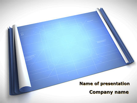 Blueprint PowerPoint Template, 08733, Technology and Science — PoweredTemplate.com