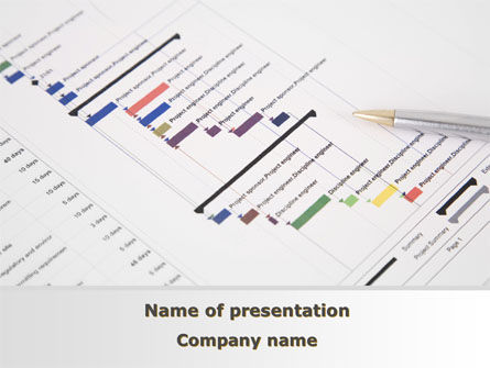 Templat PowerPoint Diagram Proyek Gantt, Templat PowerPoint, 08742, Bisnis — PoweredTemplate.com