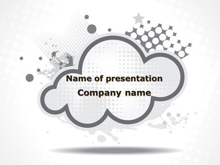 様式化された雲 - PowerPointテンプレート, PowerPointテンプレート, 08746, 抽象／テクスチャ — PoweredTemplate.com