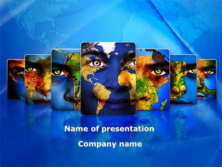人类多样性PowerPoint模板, PowerPoint模板, 08747, 全球 — PoweredTemplate.com