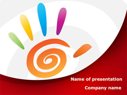 Modelo do PowerPoint - colourful palmprint, Modelo do PowerPoint, 08774, Religião/Espiritualidade — PoweredTemplate.com