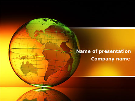 结晶世界PowerPoint模板, PowerPoint模板, 08809, 全球 — PoweredTemplate.com