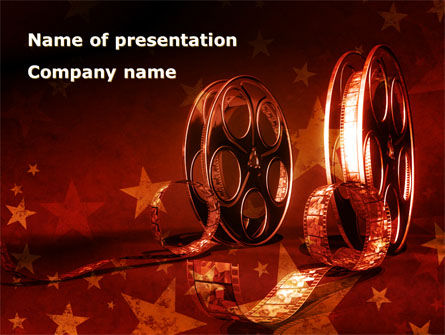 Modèle PowerPoint de cassettes de film en couleur rouge foncé, Gratuit Modele PowerPoint, 08847, Carrière / Industrie — PoweredTemplate.com