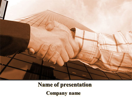 Handshake In Sepia PowerPoint Template, Free PowerPoint Template, 08941, Business — PoweredTemplate.com