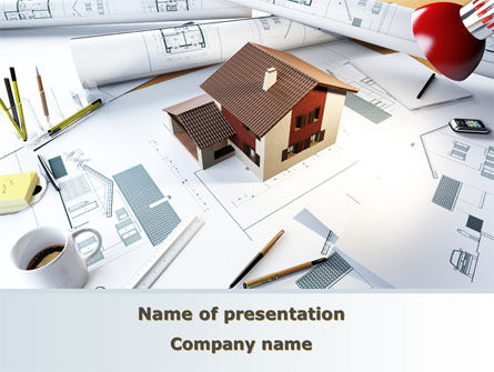 Modello PowerPoint - Costruzione cottage tetto marrone, Modello PowerPoint, 08989, Costruzioni — PoweredTemplate.com