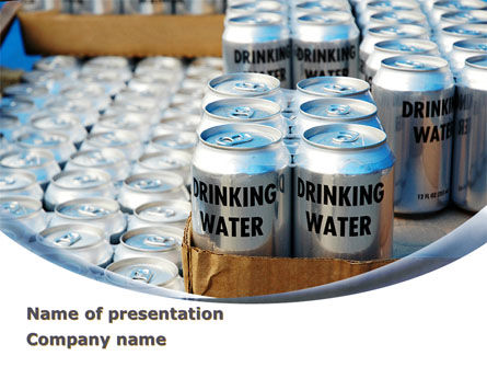 Cans of Water PowerPoint Template, Free PowerPoint Template, 08999, Careers/Industry — PoweredTemplate.com