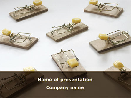 Mausefalle mit käse PowerPoint Vorlage, 09127, Business Konzepte — PoweredTemplate.com