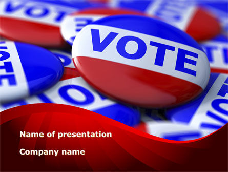 投票徽章PowerPoint模板, 免费 PowerPoint模板, 09149, 政治与政府 — PoweredTemplate.com