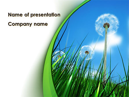 蒲公英场PowerPoint模板, 免费 PowerPoint模板, 09175, 自然与环境 — PoweredTemplate.com