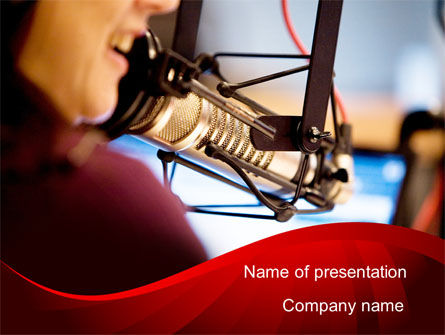 Singing Girl PowerPoint Template, Free PowerPoint Template, 09180, Telecommunication — PoweredTemplate.com