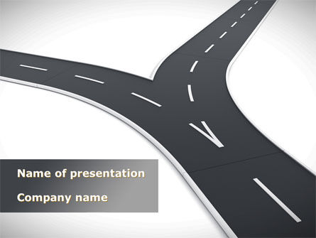 Roads Fork PowerPoint Template, 09194, Consulting — PoweredTemplate.com