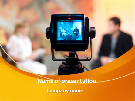 Television Studio PowerPoint Template, Free PowerPoint Template, 09213, Telecommunication — PoweredTemplate.com