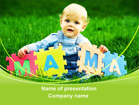 Baby Met Mama Puzzel PowerPoint Template, Gratis PowerPoint-sjabloon, 09253, Mensen — PoweredTemplate.com