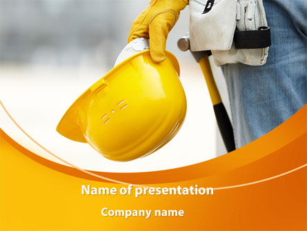 Construction Worker PowerPoint Template, Free PowerPoint Template, 09434, Construction — PoweredTemplate.com