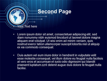 Modello PowerPoint - Blue globo di terra, Slide 2, 09444, Mondiale — PoweredTemplate.com