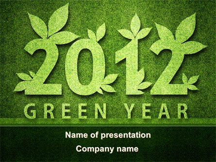 Plantilla de PowerPoint - año verde, Gratis Plantilla de PowerPoint, 09487, Naturaleza y medio ambiente — PoweredTemplate.com