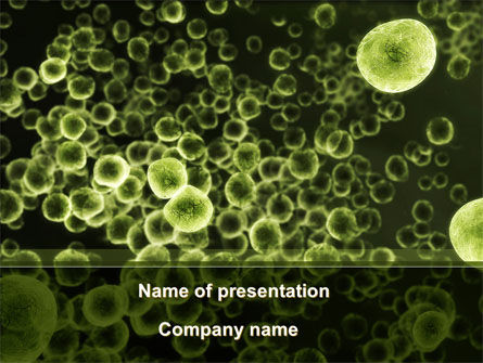 绿色细菌PowerPoint模板, 免费 PowerPoint模板, 09527, 医药 — PoweredTemplate.com