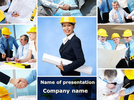 Architectural Studio PowerPoint Template, Free PowerPoint Template, 09544, Construction — PoweredTemplate.com