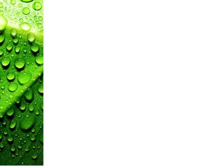 Tau in der sonne auf einem grünen blatt PowerPoint Vorlage, Folie 3, 09551, Natur & Umwelt — PoweredTemplate.com