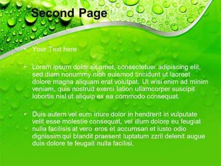 Templat PowerPoint Embun Di Bawah Sinar Matahari Di Daun Hijau, Slide 2, 09551, Alam & Lingkungan — PoweredTemplate.com