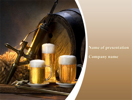 Beer Barrel PowerPoint Template, 09554, Food & Beverage — PoweredTemplate.com