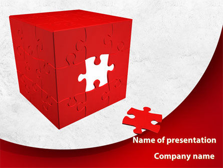 红色方块拼图PowerPoint模板, 免费 PowerPoint模板, 09561, 咨询 — PoweredTemplate.com