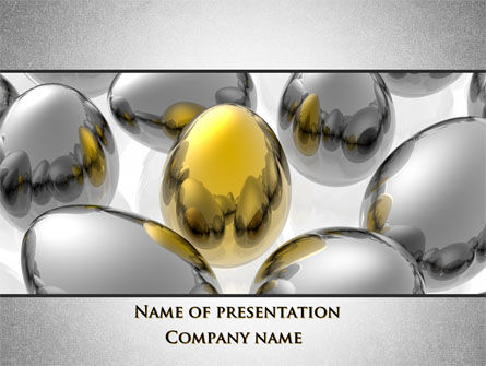 Gouden Ei In Idee Nest PowerPoint Template, PowerPoint-sjabloon, 09564, Advisering — PoweredTemplate.com