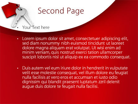 Red schlüsselbund PowerPoint Vorlage, Folie 2, 09583, Immobilien — PoweredTemplate.com