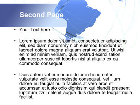 Blue globe silhouette PowerPoint Vorlage, Folie 2, 09605, Global — PoweredTemplate.com