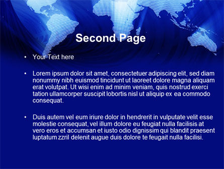 青い世界地図 - PowerPointテンプレート, スライド 2, 09638, グローバル — PoweredTemplate.com