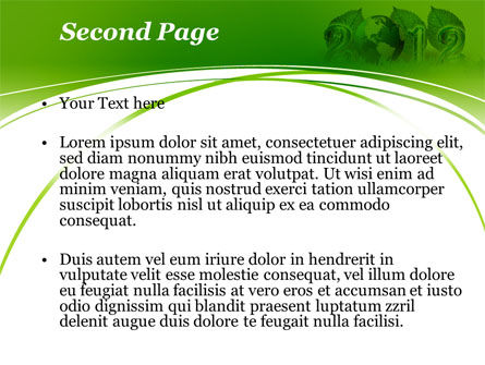 2012 grünes jahr PowerPoint Vorlage, Folie 2, 09667, Global — PoweredTemplate.com