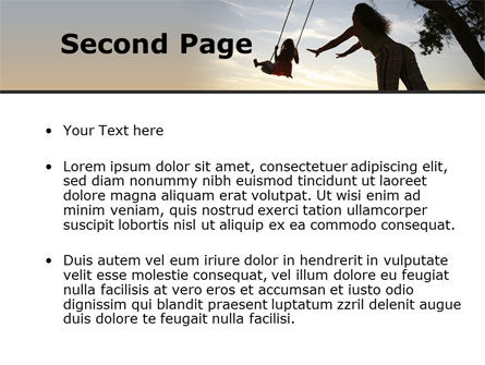 Mother Swings Her Daughter On A Swing PowerPoint Template, Slide 2, 09691, Religious/Spiritual — PoweredTemplate.com