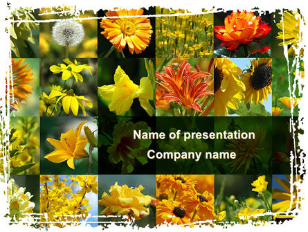 Plantilla de PowerPoint - collage de flores, Gratis Plantilla de PowerPoint, 09702, Naturaleza y medio ambiente — PoweredTemplate.com