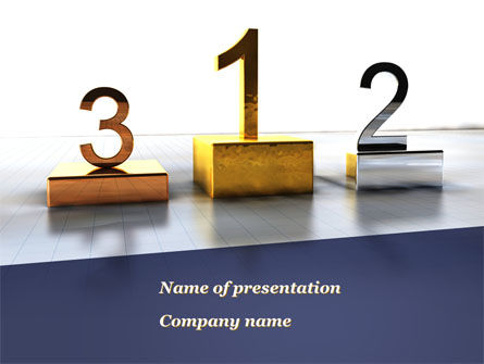 Voetstuk Van Kampioenen PowerPoint Template, Gratis PowerPoint-sjabloon, 09750, Bedrijf — PoweredTemplate.com