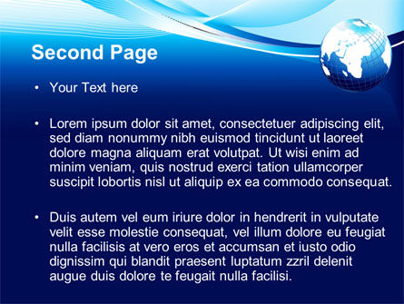 Modèle PowerPoint de résumé bleu avec globe, Diapositive 2, 09765, Mondial — PoweredTemplate.com
