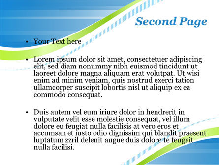 Plantilla de PowerPoint - ola verde disecans azul-blanco imagen diagonal, Diapositiva 2, 09790, Abstracto / Texturas — PoweredTemplate.com