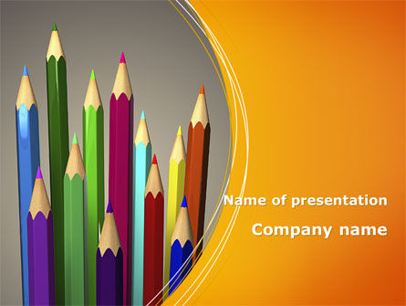 Colored Pencils PowerPoint Template, PowerPoint Template, 09811, Education & Training — PoweredTemplate.com