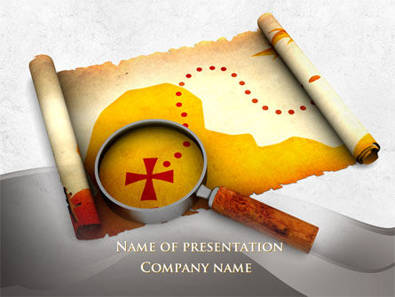 Treasure Map With Tracks PowerPoint Template, PowerPoint Template, 09819, Holiday/Special Occasion — PoweredTemplate.com