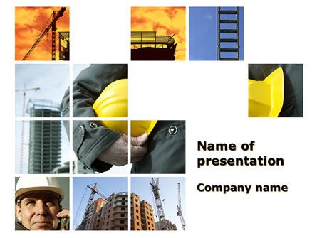 Those, Who Build The Cities PowerPoint Template, PowerPoint Template, 09825, Utilities/Industrial — PoweredTemplate.com